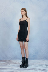 HIDE Lettuce Edge Line Dress (Black) (6570971463798)
