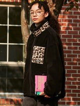 (JP-21705) LEOPARD FLEECE JUMPER BLACK (6605060472950)