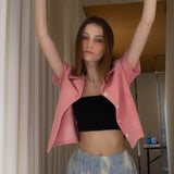 フラワーテリーハーフシャツ / FLOWER TERRY HALF SHIRT_PINK