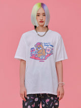 21SS Sleepy Teddy 1/2 T-Shirt WHITE (6552553324662)