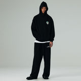 ツータックワイドスウェットパンツ/TWO TUCK WIDE SWEAT PANTS-BLACK