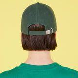 Monogram Applique Over Fit Washing Ball Cap Green