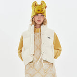 CHERRY CROP STRING DOWN VEST [IVORY]