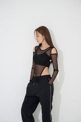 スプリットショルダーボディスーツ/(9240) Split Shoulder Bodysuit
