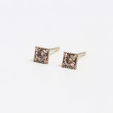 14K gold antique cognac diamond earring (6680480776310)