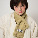 FLUFFY KNIT MUFFLER, MOS GREEN