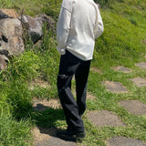 ブラックデスカットデニムパンツ