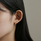 シルバーオープンリングピアス/silver open ring earring (925 silver+18k gold plating)