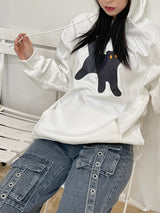 ブラックキャットフードTシャツ