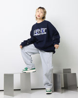 フレームクラックPNTロゴスウェットシャツ / Flame Crack PNT Logo Sweatshirt_Navy