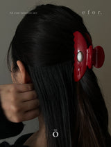 ロゴボタンヘアクリップ M
