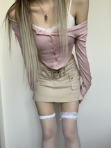 LuLu Button Slim Top (3color)