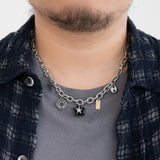 ユニークペンダントウィズボールドチェーンネックレス/[Unisex] Unique pendant with bold chain necklace