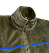 Line taping faux fur mustang (Khaki) (6641877581942)