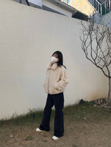 Softly corduroy boot-cut pants