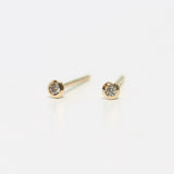 14K gold cognac diamond earring (6680489001078)