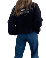 プリントクロップドスウェット/Print Cropped Sweat-BLACK