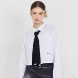 オッドシグネチャーロゴクロップシャツ / Odd Signature Logo crop shirt - white