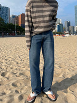 ストライプパンチロングスリーブニット / STRIPED PUNCHING LONG SLEEVE KNITWEAR(3COLOR)