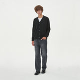 LAMBSWOOL V NECK CARDIGAN_BLACK (6612827209846)