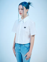 クロップショートスリーブコットンシャツ / CROP SHORT-SLEEVES COTTON SHIRTS(WH)