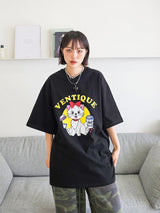 スマイルキャットショートスリーブTシャツ / VENTIQUE Smile Cat Short Sleeve T-shirt 3color