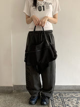 ナッツビッグジッパーポケットブラックショルダーバッグ / Nuts big zip pocket black shoulder bag