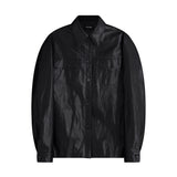 ツーポケットオーバーフィットレザーシャツ / Two Pocket Overfit Leather Shirt
