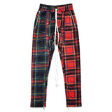 TZ CROSS PLAID TRACK PANT - BLACK & RED (6635092770934)