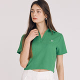 Vネックオープンカラートップ / VNECK OPEN COLLAR TOP(GREEN)