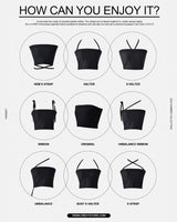 4ウェイマルチトリコットジャージスパンクロップチューブトップ/4-way multi tricot jersey span crop tube top (black)