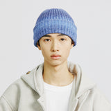 ウールブレンドニットグラデーションビーニー / WOOL BLENDED KNIT GRADATION BEANIE BLUE