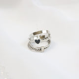 ムードハートレイヤードリング / Mood heart layered ring (2 color)