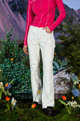 レッグティッシュセミブーツカットパンツ / Leg Tissue Semi Bootcut Pants WHITE