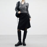 Crohn's woolen midi skirt