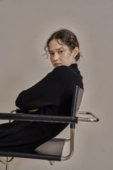 アンバランスニットドレス/UNBALANCED KNIT DRESS_BLACK