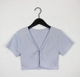 ワンボタンショートスリーブTシャツ/One Button Short Sleeve T-shirt (5color)