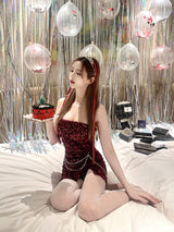 クイーンスパンコールチェーンドレス/720. Queen spangle chain dress (2color)