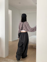 Rakel Two-Tone Rainbow Coloring Angora Knit Bolero Cardigan