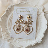 ビンテージテディベアハートアンドリボンイヤリング / Vintage Teddy Bear Heart and Ribbon Earring