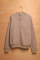 ハーフジップレイヤードスウェットシャツ / HALF ZIP LAYERD SWEATSHIRTS-BRONZE