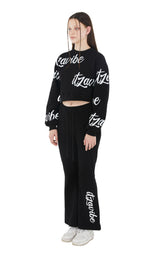 [IPT008-1] SCRIPT LOGO BOOTCUT - BLACK