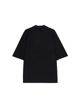 ウェービングパターンピケシャツ/WEAVING PATTERN KNIT PIQUE SHIRT BLACK (6586891468918)