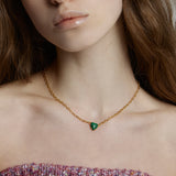 プチハートネックレス/Petite Heart Necklace_Green