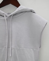 シャーリングスリーブレスフード / Shirring sleeveless hood (2color)