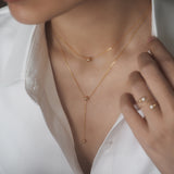 Naeva ダブルチェーンドロップボールネックレス