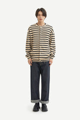 クレムカラーレスカーディガンシャツ/Creme collarless cardigan shirt C6 Ivory&Black