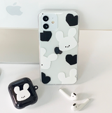 ビッグモチラビットブラックフォーンケース / Big Mochi Rabbit black Phone Case