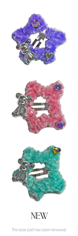 [I-DLE Yuqi, Shuhua] Bear heart fur hairpin (3color)