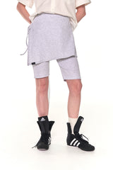 BIKER LAP SKIRT SHORTS (MELANGE WHITE)